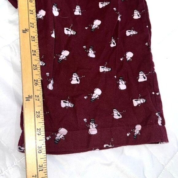 Old Navy Snowman Pattern Pajama Pants X-Large 100% Cotton Red Winter - Picture 5 of 8